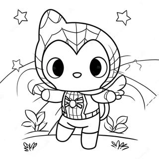 Spiderman Hello Kitty Coloring Page 40263-32173