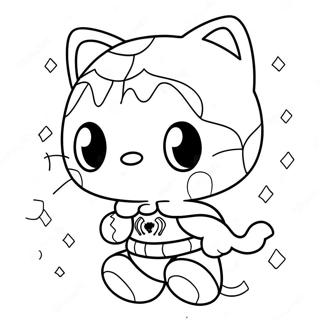 Cute Spiderman Hello Kitty Coloring Page 40264-32178