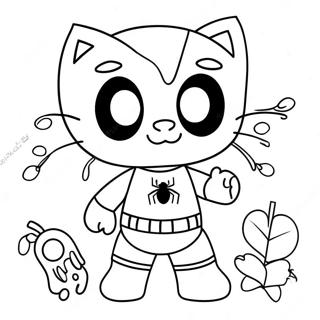 Cute Spiderman Hello Kitty Coloring Page 40264-32179