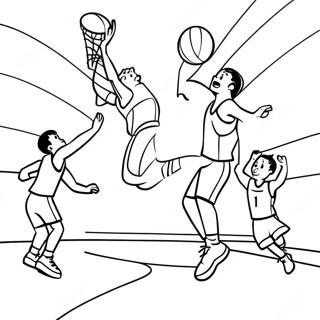 Exciting Basketball Game Coloring Page 40274-32188