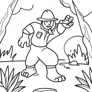 Adventurous Tracker In The Jungle Coloring Page 40314-32211