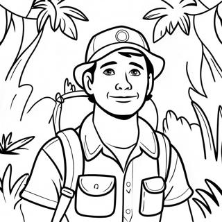 Adventurous Tracker In The Jungle Coloring Page 40314-32212