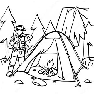 Adventurous Boy Scouts Camping Coloring Page 40324-32220