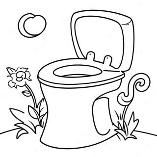 Cute Toilet With Flowers Coloring Page 40344-32236