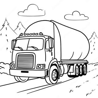 Big Tanker Truck On The Road Coloring Page 40364-32249