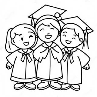 Happy Preschool Graduates Coloring Page 40384-32265