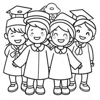 Happy Preschool Graduates Coloring Page 40384-32266