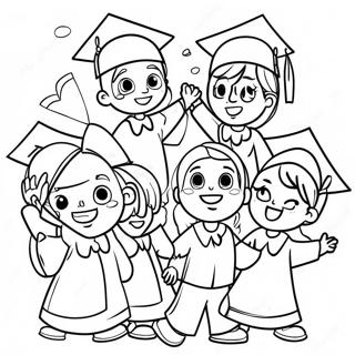 Happy Preschool Graduates Coloring Page 40384-32267