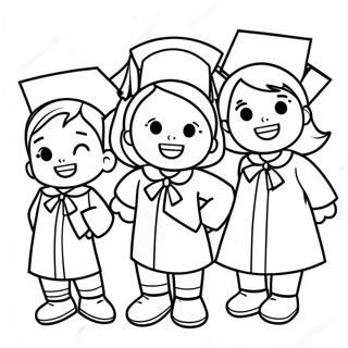 Happy Preschool Graduates Coloring Page 40384-32268