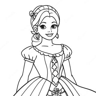 Mal In Her Colorful Dress Coloring Page 40424-32297