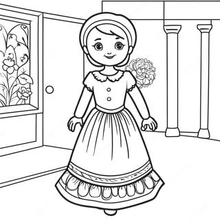 Mal In Her Colorful Dress Coloring Page 40424-32298