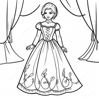 Mal In Her Colorful Dress Coloring Page 40424-32299