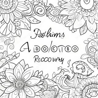 Addiction Recovery Inspirational Quote Coloring Page 4046-3268