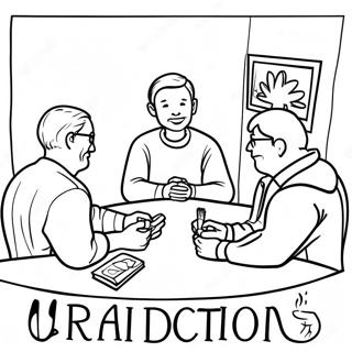 Addiction Recovery Support Group Coloring Page 4047-3274