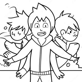 Eddsworld Characters In Action Coloring Page 40484-32347