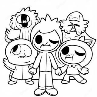 Eddsworld Characters In Action Coloring Page 40484-32348