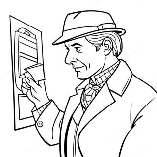 Detective Sherlock Holmes Solving A Mystery Coloring Page 40494-32353