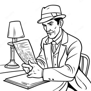 Detective Sherlock Holmes Solving A Mystery Coloring Page 40494-32354