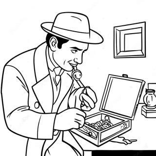 Detective Sherlock Holmes Solving A Mystery Coloring Page 40494-32355