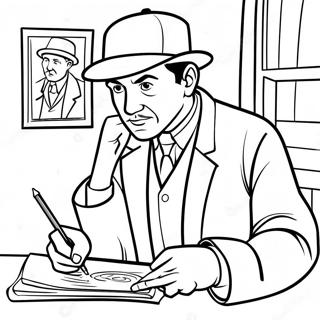 Detective Sherlock Holmes Solving A Mystery Coloring Page 40494-32356