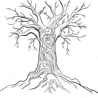 Snowy Winter Tree Coloring Page 40504-32362