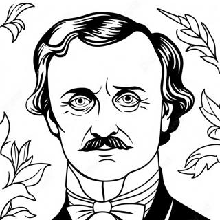 Mysterious Edgar Allan Poe Portrait Coloring Page 40514-32365