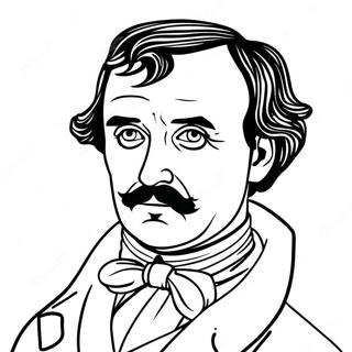 Mysterious Edgar Allan Poe Portrait Coloring Page 40514-32368