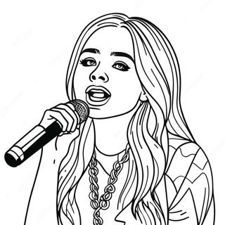 Sabrina Carpenter Singing On Stage Coloring Page 40524-32378