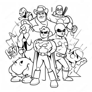 Colorful 80s Cartoon Heroes Coloring Page 40564-32410