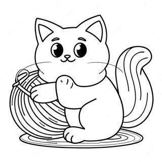 Fluffy Ragdoll Cat Playing With Yarn Coloring Page 40584-32428