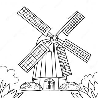 Charming Dutch Windmill Coloring Page 40594-32434