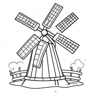 Charming Dutch Windmill Coloring Page 40594-32436