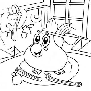 Colorful Hooky Game Scene Coloring Page 40604-32445