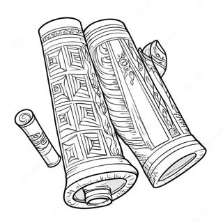 Colorful Torah Scroll Coloring Page 40614-32449