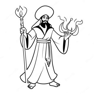 Jafar With Magical Staff Coloring Page 40624-32458