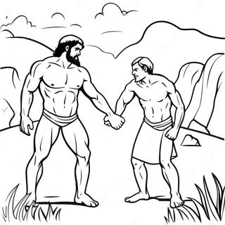 Cain And Abel Biblical Scene Coloring Page 40633-32461