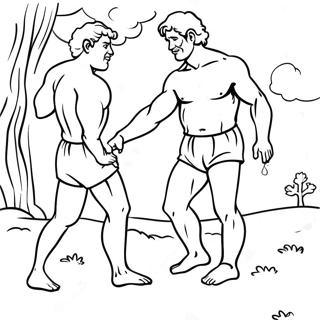 Cain And Abel Biblical Scene Coloring Page 40633-32462