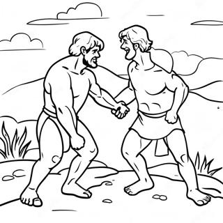 Cain And Abel Biblical Scene Coloring Page 40633-32463