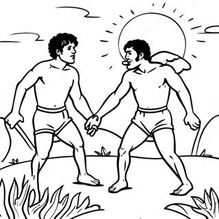 Cain And Abel Biblical Scene Coloring Page 40633-32464