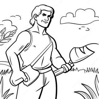 Cain With A Farm Tool Coloring Page 40634-32475