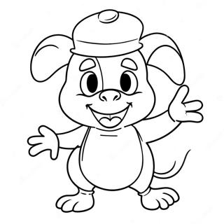 Funny Porky Pig With A Hat Coloring Page 40654-32485