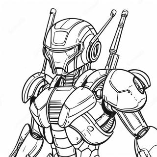 Futuristic Mech Warrior Coloring Page 40664-32493