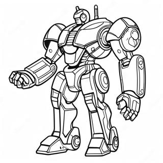 Futuristic Mech Warrior Coloring Page 40664-32494