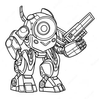 Futuristic Mech Warrior Coloring Page 40664-32495