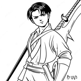 Levi With Sword Coloring Page 40684-32508