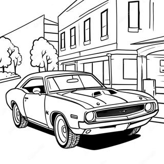 Classic Muscle Car In Action Coloring Page 40694-32513