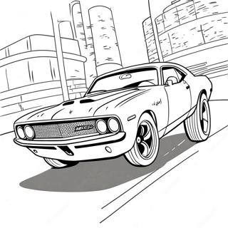 Classic Muscle Car In Action Coloring Page 40694-32516