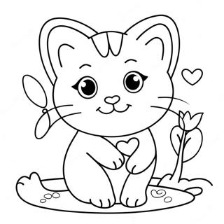 Adorable Valentine S Kitten Coloring Page 40704-32521