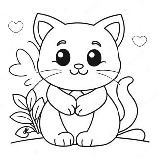 Adorable Valentine S Kitten Coloring Page 40704-32522