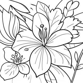 Tropical Hawaiian Flowers Coloring Page 40734-32542